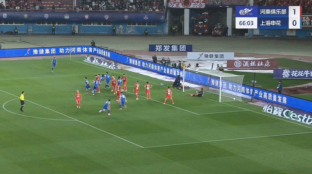 申花扳平比分！高天意角球助攻，米內羅頭球破門！