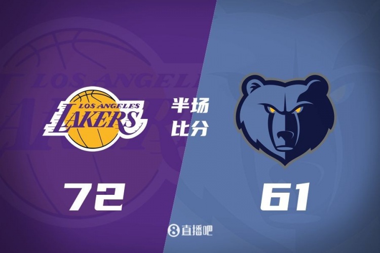 湖人上半場72-61灰熊 東詹里文合砍56分 小皮蓬14分莫蘭特14中5
